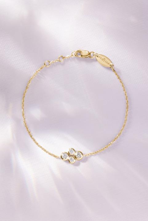 Bracelet chaîne avec diamants 0.30 carat en serti clos or jaune - Redline - 0++