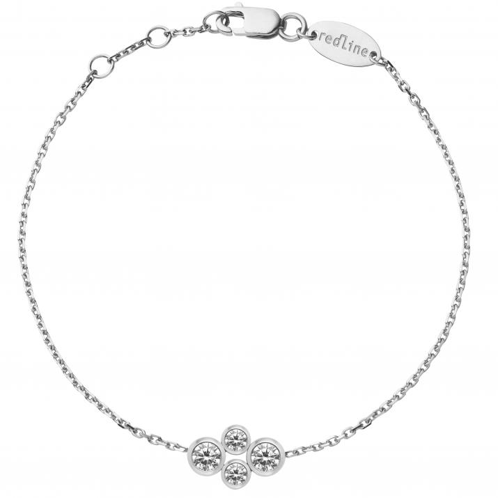 Bracelet chaîne avec diamants 0.30 carat en serti clos or blanc - Redline - 0++