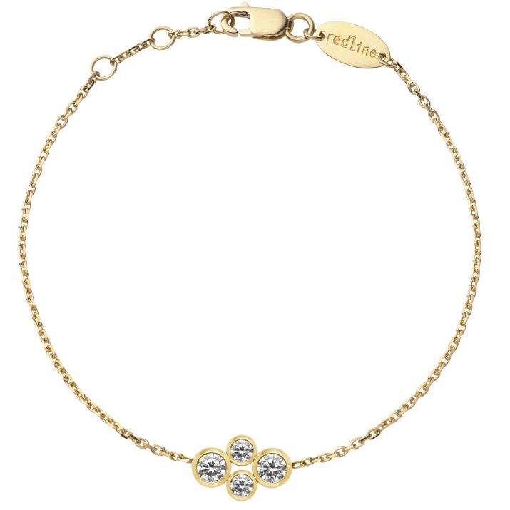 Bracelet chaîne avec diamants 0.30 carat en serti clos or jaune - Redline - 0++