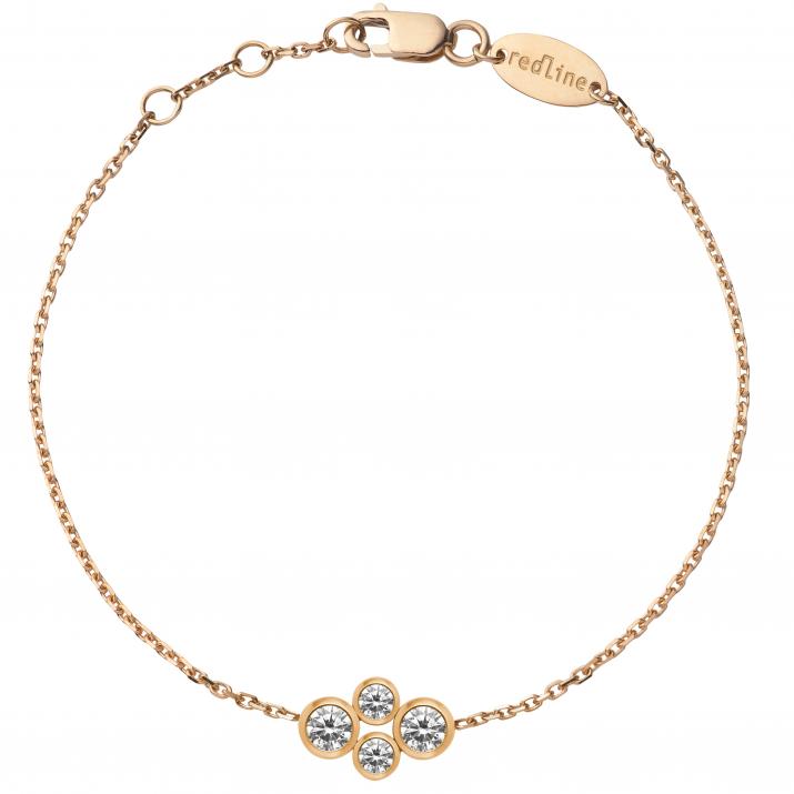 Bracelet chaîne avec diamants 0.30 carat en serti clos or rose - Redline - 0++
