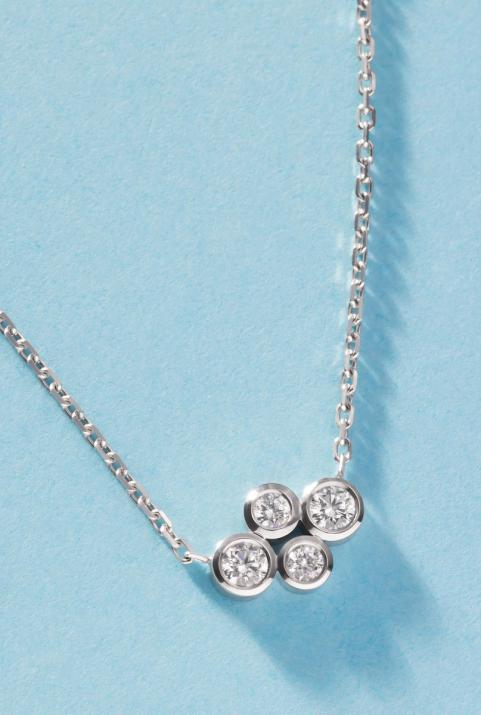 Collier chaîne avec diamants 0.30 carat en serti clos or blanc - Redline - 0++
