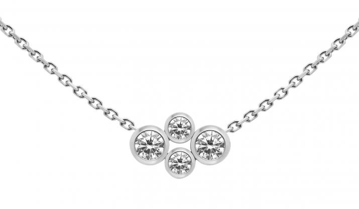 Collier chaîne avec diamants 0.30 carat en serti clos or blanc - Redline - 0++