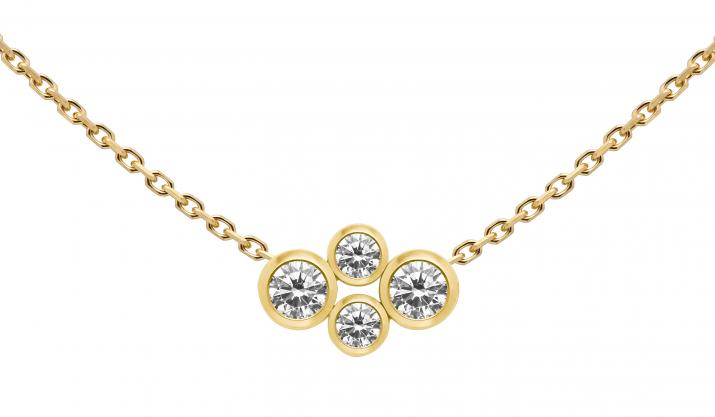 Collier chaîne avec diamants 0.30 carat en serti clos or jaune - Redline - 0++
