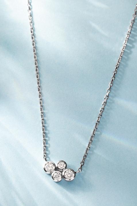 Collier chaîne avec diamants 0.30 carat en serti clos or noir - Redline - 0++