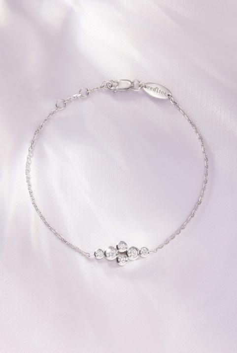 Bracelet chaîne avec diamants 0.40 carat en serti clos or blanc - Redline - 0++
