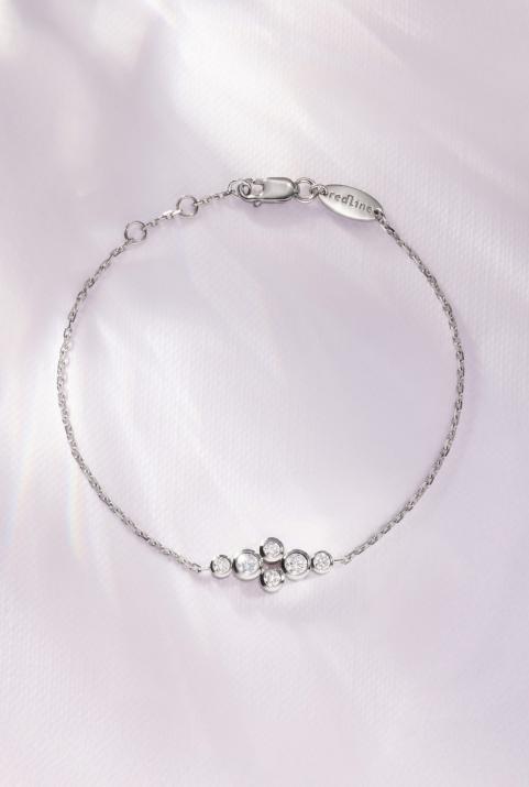 Bracelet chaîne avec diamants 0.40 carat en serti clos or noir - Redline - 0++