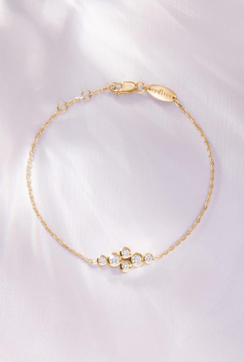 Bracelet chaîne avec diamants 0.40 carat en serti clos or rose - Redline - 0++
