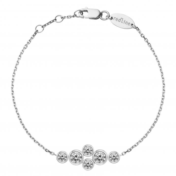 Bracelet chaîne avec diamants 0.40 carat en serti clos or blanc - Redline - 0++