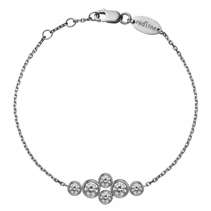Bracelet chaîne avec diamants 0.40 carat en serti clos or noir - Redline - 0++