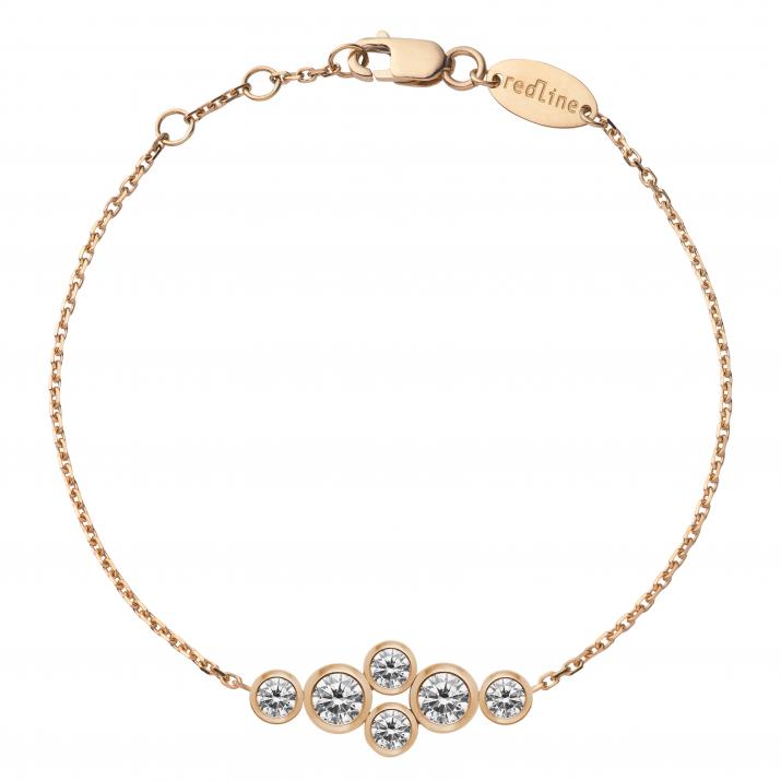 Bracelet chaîne avec diamants 0.40 carat en serti clos or rose - Redline - 0++