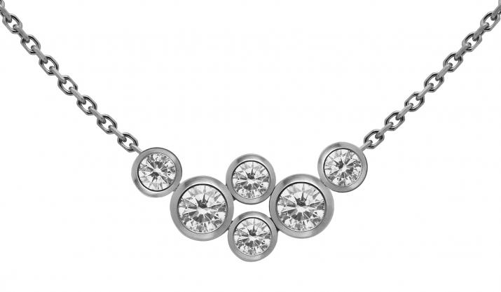 Collier chaîne avec diamants 0.40 carat en serti clos or noir - Redline