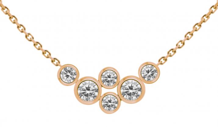 Collier chaîne avec diamants 0.40 carat en serti clos or rose - Redline - 0++