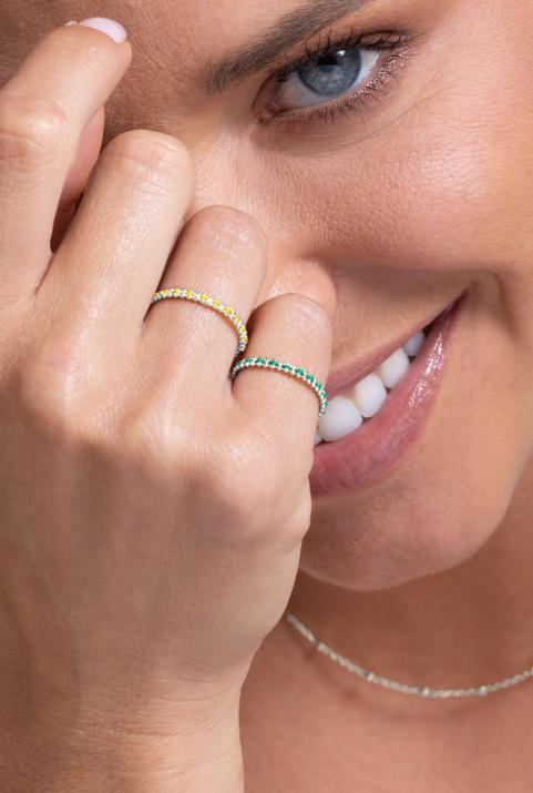Bague fil Eclipse avec maille or blanc - Redline - 0++