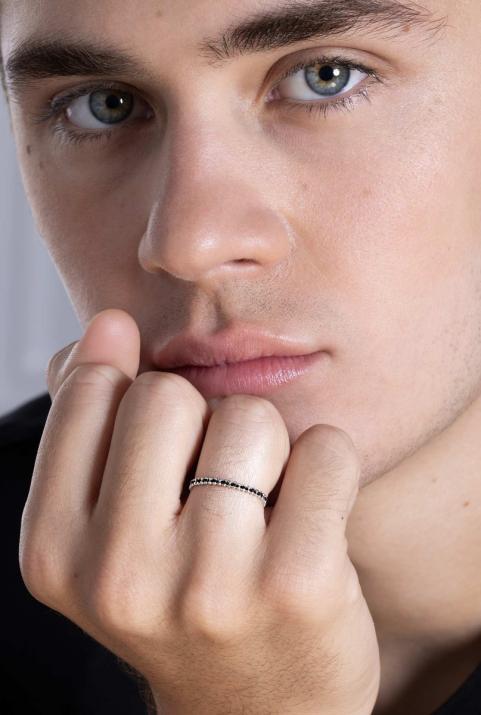 Bague fil Eclipse avec maille or blanc - Redline - 0++