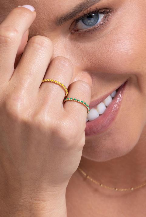 Bague fil Eclipse avec maille or jaune - Redline - 0++