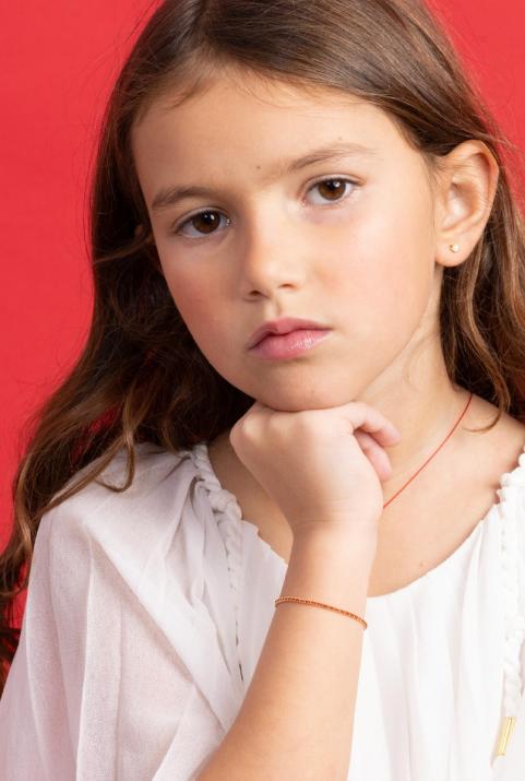 Bracelet enfant fil et chaîne entrelacés or jaune - Redline - 0++