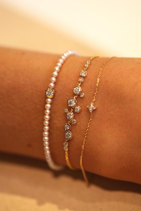 Bracelet chaîne avec diamants 0.62 carat en serti clos or jaune - Redline - 0++