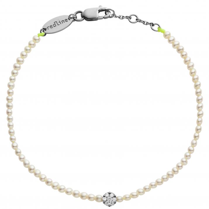 Bracelet fil avec perles et diamant en serti invisible or noir - Redline - 0++