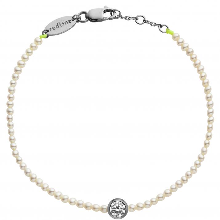 Bracelet en perle S avec diamant 0.2 ct or noir - Redline - 0++