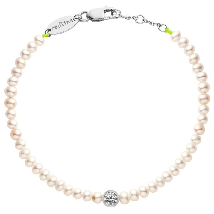 Bracelet en perle M avec diamant 0.2 ct or blanc - Redline - 0++