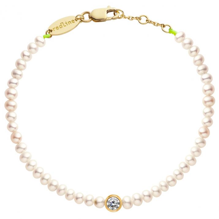 Bracelet en perle M avec diamant 0.2 ct or jaune - Redline - 0++