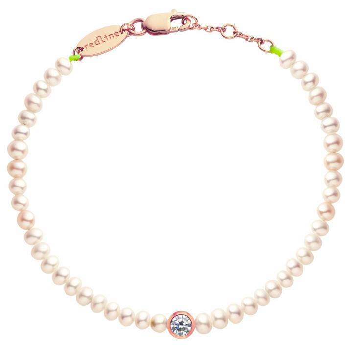 Bracelet en perle M avec diamant 0.2 ct or rose - Redline - 0++