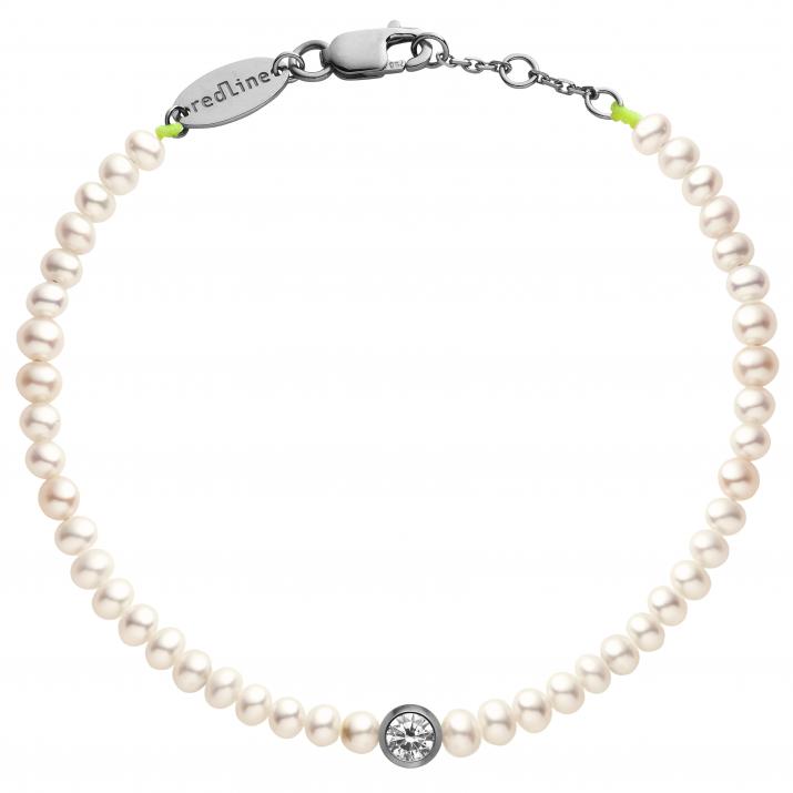 Bracelet en perle M avec diamant 0.1 ct or noir - Redline - 0++