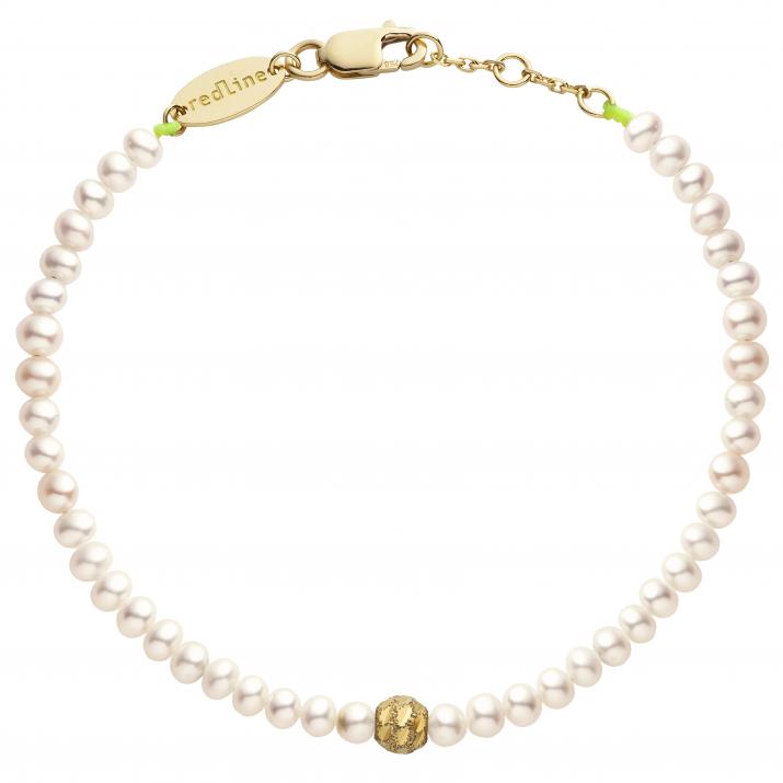 Pearl String Bracelet Diamond & Pearl Sweety (M) Yellow Gold RedLine Jewelry - Redline - 0++