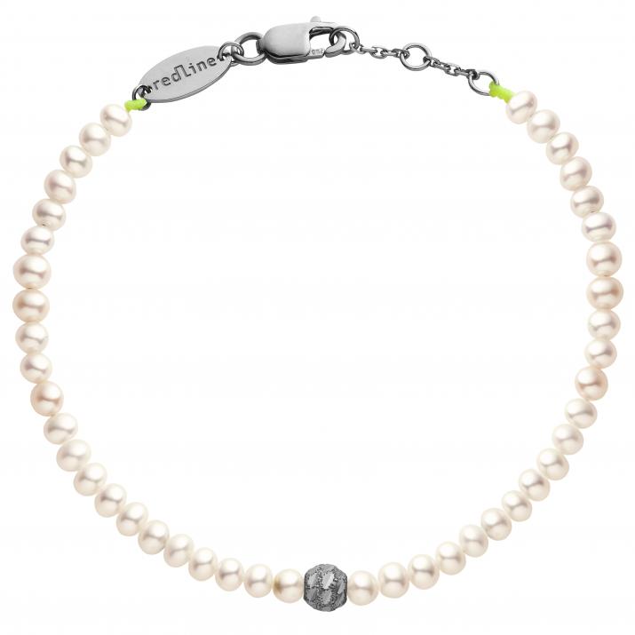 Pearl String Bracelet Diamond & Pearl Sweety (M) Black Gold RedLine Jewelry - Redline - 0++