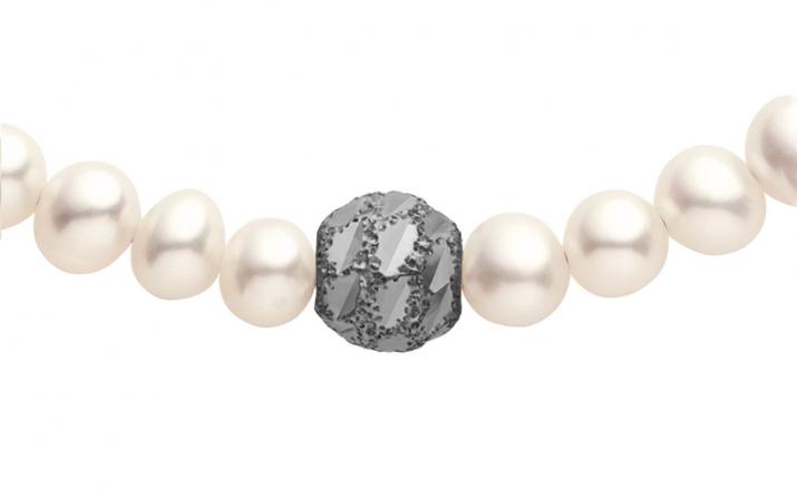 Pearl String Bracelet Diamond & Pearl Sweety (M) Black Gold RedLine Jewelry - Redline - 0++