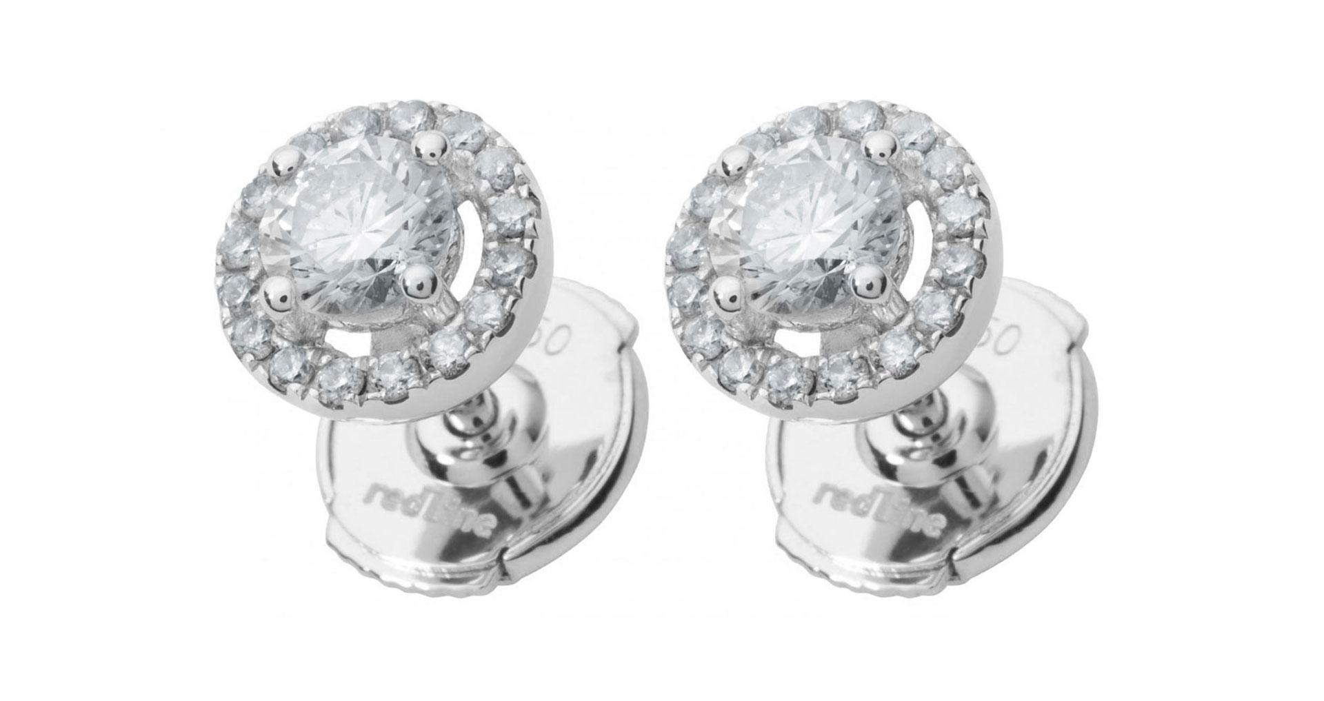 Boucles D'Oreilles Dolly-Bijoux Trèfle Saphir Et Diamant Cz - Argent Rhodié