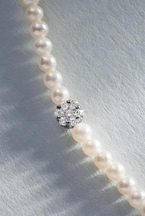 Bracelet en perle L avec diamant 0.05 ct or noir - Redline - 0++