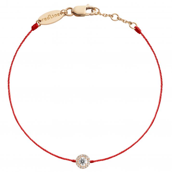 Bracelet fil avec diamant 0.15 carat en serti griffe or rose - Redline - 0++