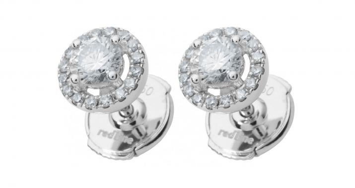 Boucles d'oreilles avec diamant 0.29 carat en serti griffe or blanc - Redline - 0++