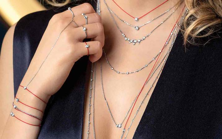 Sautoir chaîne or blanc avec diamant 0.44 ct - Redline - 0++