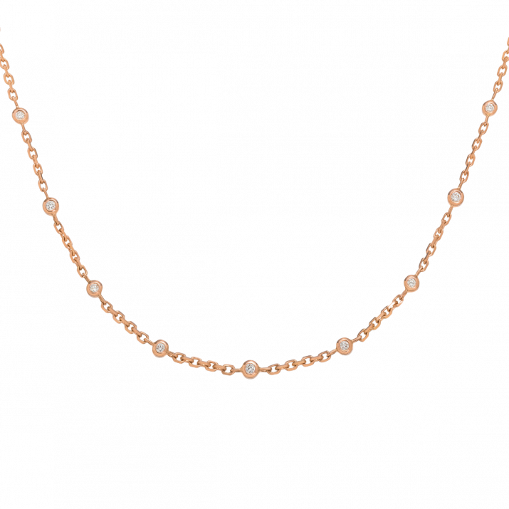 Collier chaîne or rose avec diamant0.481 ct - Redline - 0++