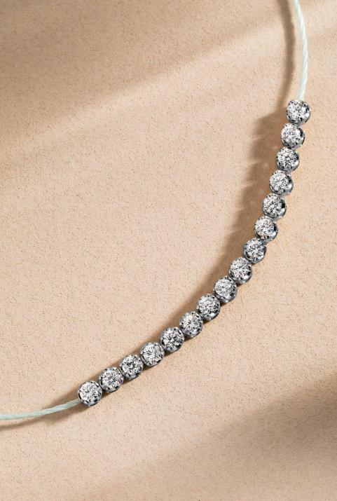 Bracelet fil avec diamant 0.29 carat en serti griffe or noir - Redline - 0++