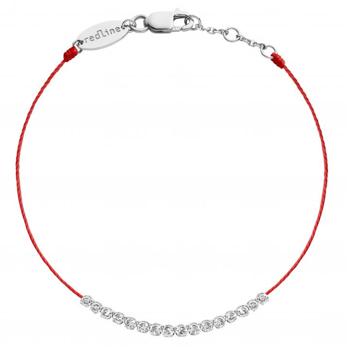 Bracelet fil avec diamant 0.29 carat en serti griffe or blanc - Redline - 0++