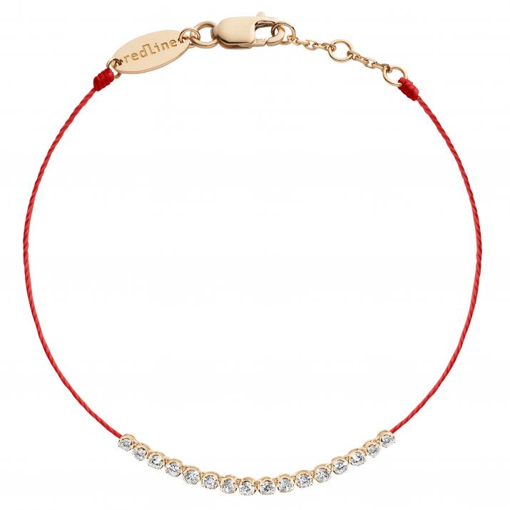 Bracelet fil avec diamant 0.29 carat en serti griffe or rose - Redline - 0++