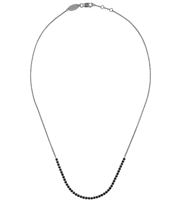 Collier chaîne avec diamants noirs 0.80 carat en serti griffe or noir - Redline