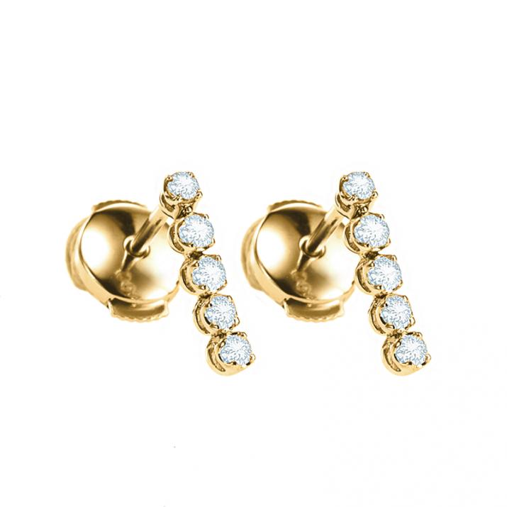 Boucles d'oreilles avec diamants 1.9 carats en serti griffe or jaune - Redline