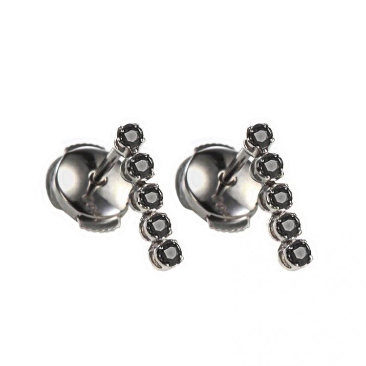 Boucles d'oreilles avec diamants 1.9 carats en serti griffe or noir - Redline