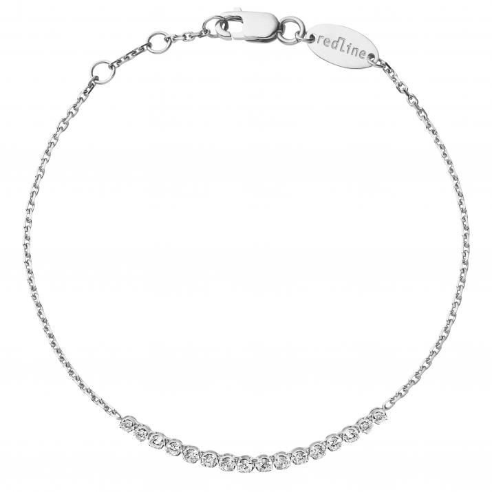 Bracelet chaîne avec diamant 0.29 carat en serti griffe or blanc - Redline - 0++