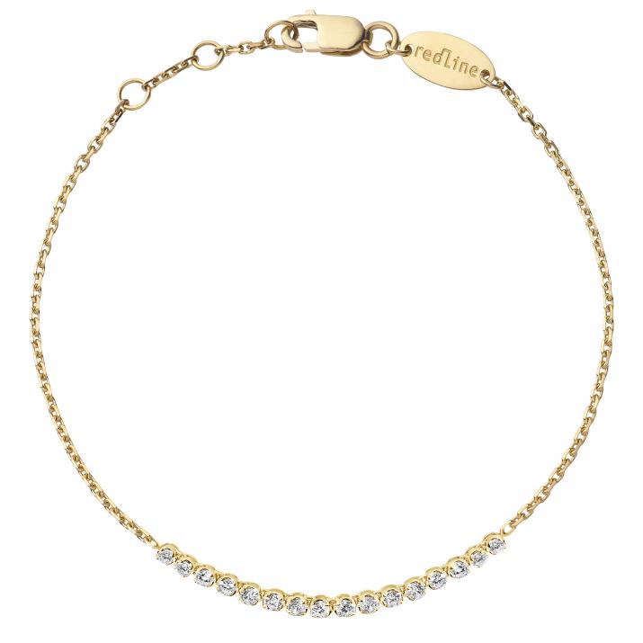 Bracelet chaîne avec diamant 0.29 carat en serti griffe or jaune - Redline - 0++