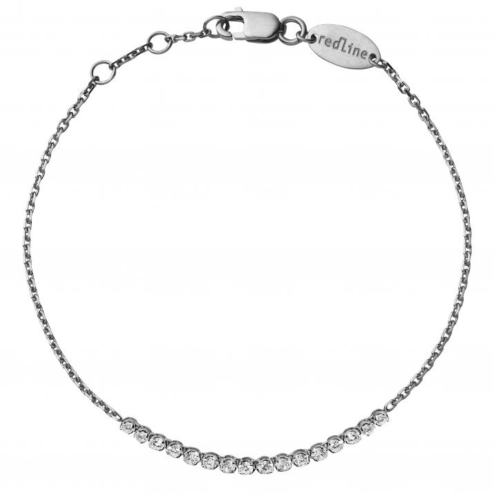 Bracelet chaîne avec diamant 0.29 carat en serti griffe or noir - Redline - 0++