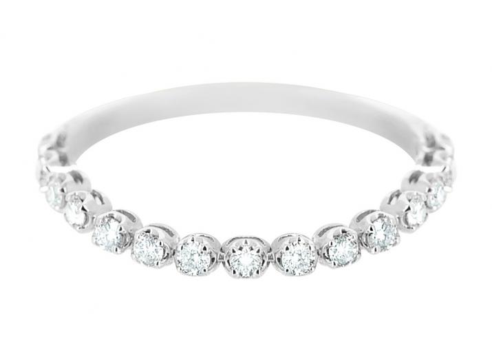 Bague jonc avec diamant 1.46 carats en serti griffe or blanc - Redline - 0++