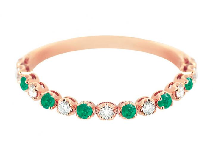 Bague Marilyn Emeraude Or Rose - Redline - 0++