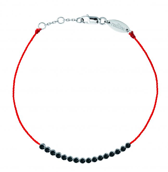 Bracelet fil avec diamants noirs 0.3 carat en serti griffe or blanc - Redline - 0++