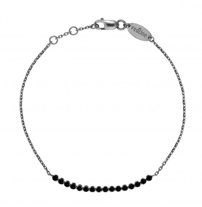 Bracelet chaîne avec diamants noir 0.3 carat en serti griffe or noir - Redline - 0++