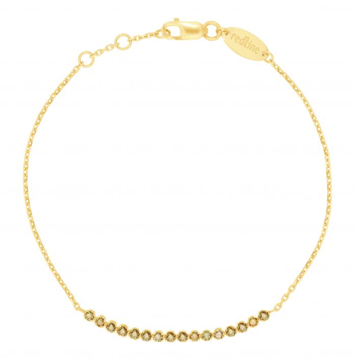 Chain Bracelet Marilyn Diamants Champagnes Yellow Gold RedLine Jewelry - Redline - 0++